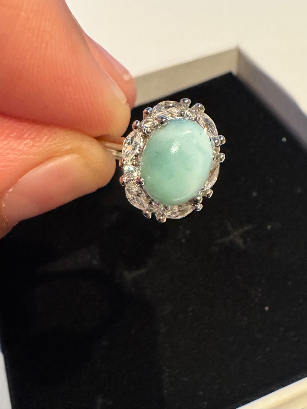 LARIMAR 925 Sterling silver Ring adjustable size